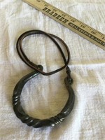 Horseshoe & Leather Necklace
