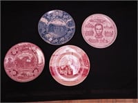 Four stenciled 10" plates pertaining to Abraham