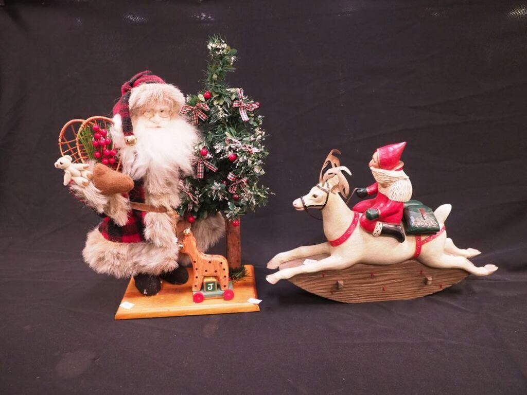 Two Santa Christmas figurines: 12 1/4"  of