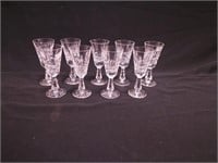 Nine Waterford crystal 5 1/2" sherry goblets,