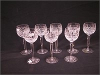 Eight Waterford crystal 7 1/2" high wine goblets:
