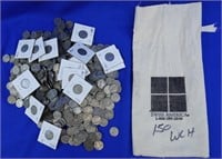 9 lb. Bag of PARTIAL DATE Buffalo Nickels