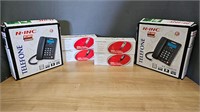 6 NEW TELEPHONES (4 SMALL 2 LARGE)