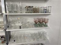 Clear glass drinking glasses and misc