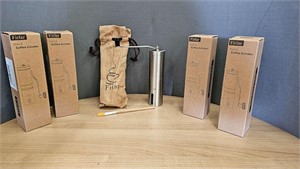 4 NEW MANUAL COFFEE GRINDERS IN BOXES