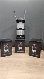 3 NEW RECHARGEABLE COLLAPSIBLE LANTERNS IN BOXES