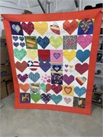 Handmade heart quilt