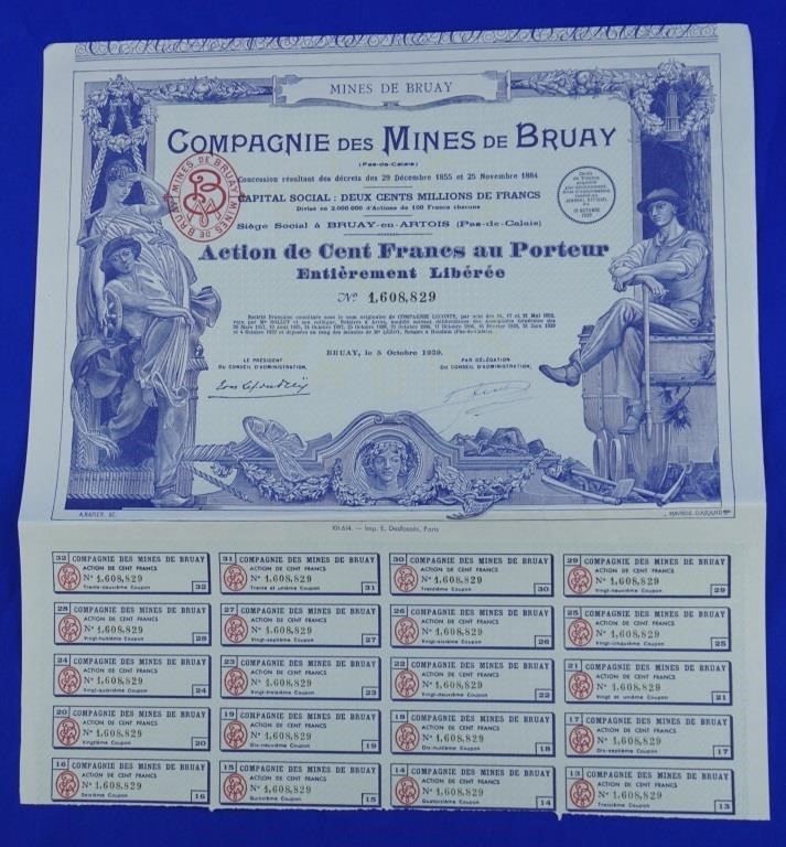 1939 French Mining Bond