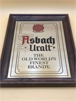Framed 12x18” Asbach Uralt Mirrored Brandy Sign