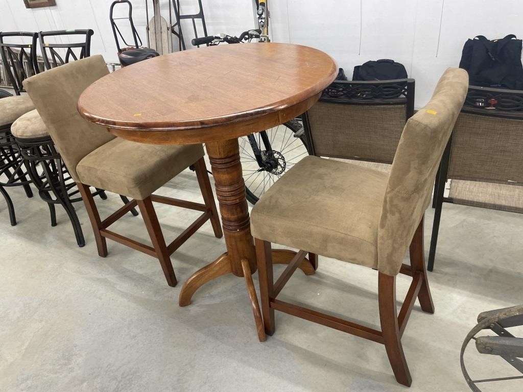 Wooden bistro table w/ 2 chairs