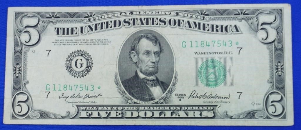 1950-B $5 Star Note
