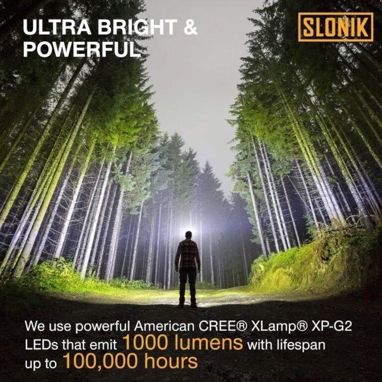 2 SLONIK PREMIUM BLACK 1000 LED HEADSETS S25-BL