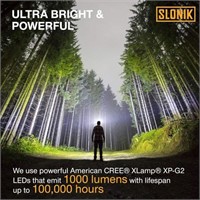2 SLONIK PREMIUM BLACK 1000 LED HEADLAMPS S25-BL