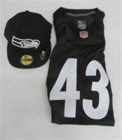 NFL STEELERS #43 POLAMALU XL JERSEY & SEAHAWKS CAP