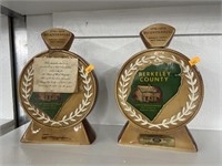2 Vintage bicentennial Berkeley county decanters