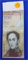 25 - Venezuela 100 Bolivares Notes Consecutive #