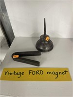 Vintage ford magnet and oil can