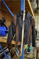 Size M Fringed Leather Jacket