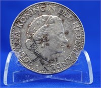 1961 2 1/2 Gulden - Netherlands .72 Silver