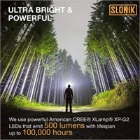 2 SLONIK PREMIUM 500 LUMEN LED HEADLAMPS S10