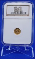 1850 $1 Gold NGC Graded AU-53