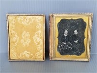 Antique cased dag photo - 2 young girls (as seen -