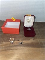 Costume jewelry and one broken sterling ring