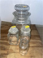 Vintage clear glass canister set