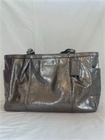 COACH Gallery Tote Pewter Metallic Silver