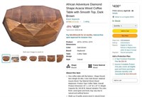 FM7744  African Adventure Diamond Shape Coffee Tab