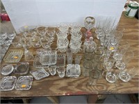 Vintage glassware and ashtrays