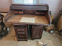 Antique Roll Top Desk- (3 Pc)