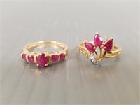 2 rings including 14K & 10K gold rings set with