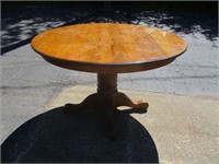 48" Round Oak Pedestal Table