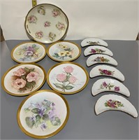 Floral Plates - Group of 12