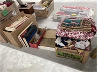Vintage fabric and quilting books and misc