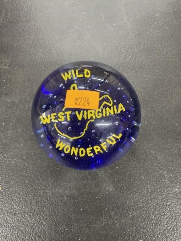 West Virginia glass paper weight