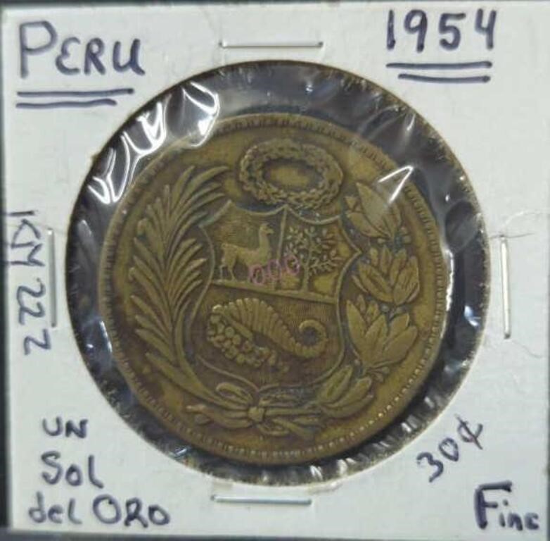 1954 Peruvian coin