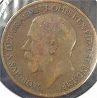 1920 large British penny