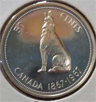 Silver uncirculated 1967 Canadian centennial half