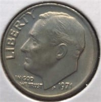 Uncirculated 1971 Roosevelt dime