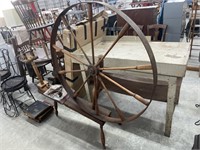 Antique large spinning wheel