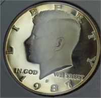 Proof 1987 S. Kennedy half dollar