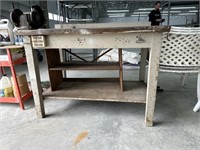 Heavy  work bench with grinder