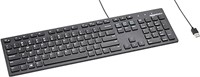 Amazon Basics Matte Black Wired Keyboard, US QWERT