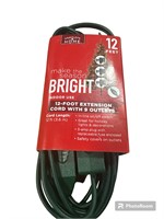 5PK 12 Foot Extension cord w 9 outlets