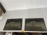 Antique glass plate negatives B&O railroad