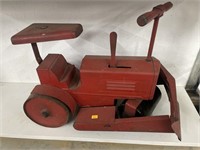Antique Child's ride on metal tractor