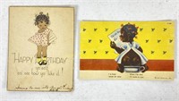 Pair of Vintage Black Americana Cards