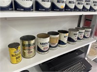 8 vintage Texaco metal oil cans